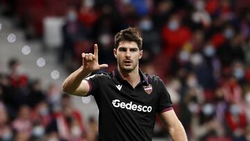 16/02/22 PARTIDO DE PRIMERA DIVISION
ATLETICO DE MADRID - LEVANTE UD
De Frutos recibe el esférico en al frontal del área, abre dentro del área para Melero que dispara, Oblak roza el esférico, pero no logra evitar que el Lev