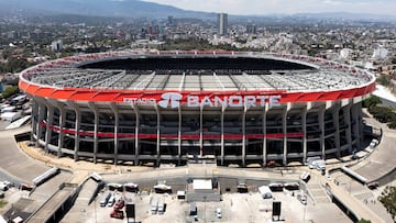 ATENCIÓN EDITORES CORRIGE CRÉDITO EN LAS FOTOGRAFÍAS AÉREAS DE LA SERIE MÉXICO FÚTBOL MUNDIAL 2026 MEX8322. CIUDAD DE MÉXICO (MÉXICO), 27/03/2026.- Fotografía aérea del Estadio Azteca (Banorte) este viernes, en Ciudad de México (México). El Estadio Azteca, santuario del fútbol donde se hicieron campeones mundiales los míticos Pelé y Maradona, abrirá sus puertas mañana después de una remodelación capital, que ha rejuvenecido al recinto a unas semanas de cumplir 60 años. EFE/ Tomas Pérez