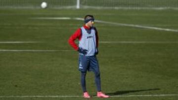 Nico López, durante un entrenamiento del Granada