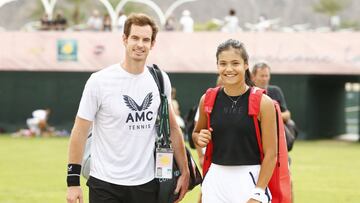 Raducanu y Murray, en las instalaciones del BNP Paribas Open.