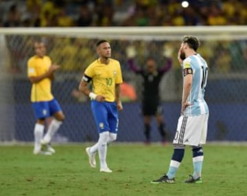 Messi tras perder 3-0 en la fase de grupos ante Brasil en la clasificación para el Mundial 2018.