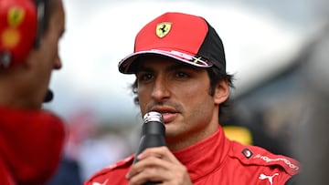 Carlos Sainz Jr. en el Gran Premio de Gran Bretaña de F1. (Photo by Ben Stansall / AFP)