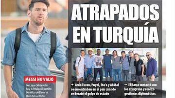 Samper y Turquía se llevan las portadas de Barcelona