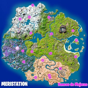 Todas las ubicaciones de Bancos de Mejoras de la Temporada 3 de Fortnite Cap&iacute;tulo 3