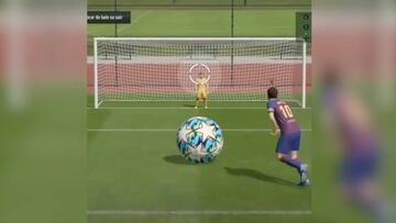 Messi y el penalti con un balón gigante ante un portero enano: la locura que nos regala FIFA 20