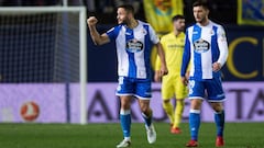 GRAF184. VILLARREAL, 07/01/2018.- El delantero rumano del Deportivo F&ntilde;orin Andone celebra su gol, el primero del equipo ante el Villarreal, durante el partido de la decimoctava jornada de Liga en Primera Divisi&oacute;n que se juega esta tarde en e