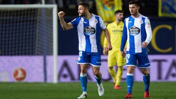 GRAF184. VILLARREAL, 07/01/2018.- El delantero rumano del Deportivo Fñorin Andone celebra su gol, el primero del equipo ante el Villarreal, durante el partido de la decimoctava jornada de Liga en Primera División que se juega esta tarde en e