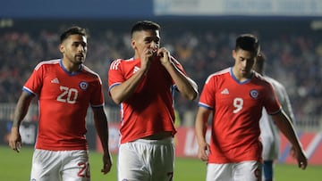 Futbol, Chile vs Cuba.
Partido amistoso 2023.
El jugador de Chile Marcelino Nuñez, celebra su gol contra Cuba durante el partido amistoso realizado en el estadio Ester Roa.
Concepcion, Chile.
11/06/2023
Eduardo Fortes/Photosport

Football, Chile vs Cuba.
Friendly match 2023.
Chile’s player Marcelino Nuñez, celebrates his goal against Cuba during friendly match at Ester Roa stadium in Concepcion, Chile.
11/06/2023
Eduardo Fortes/Photosport