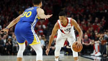 C.J McCollum, durante un partido de la NBA de los Portland Trail Blazers