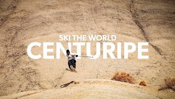 Candide Thovex bajando por las desérticas montañas de Centuripe (Sicilia, Italia), durante su vídeo Ski the world.