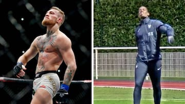 Paul Pogba imita a McGregor al entrar al entrenamiento