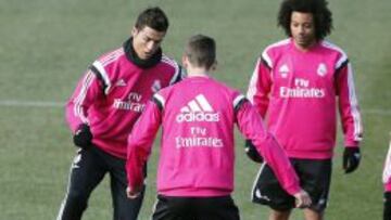 Los jugadores del Real Madrid Cristiano Ronaldo y Marcelo