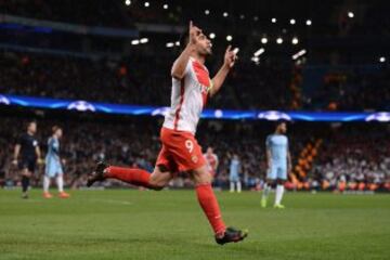 El delantero colombiano marcó el primer y el tercer gol del Mónaco en el partido ante el Manchester City, en Inglaterra, en la ida de los octavos de final de Champions League.