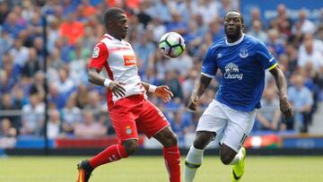 Diop en el partido frente al Everton.