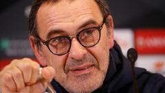 Maurizio Sarri durnate la conferencia de prensa.