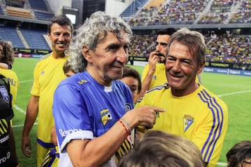 Mágico con Pepe Mejías durante el partido de veteranos jugado en 2019.