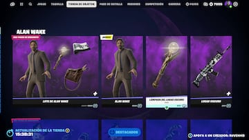 fortnite alan wake nueva skin cuanto vale que objetos trae