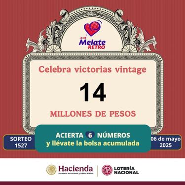 Resultados Melate Retro hoy: números premiados y ganadores del sorteo 1527 | 6 de mayo 2025