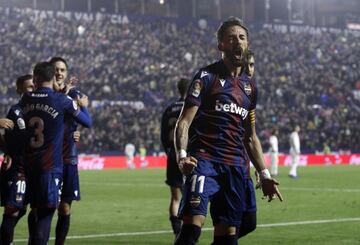 José Luis Morales fue el autor del único gol en el Levante-Real Madrid de la pasada temporada.