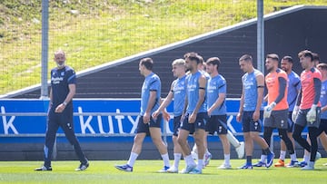 Entrenamiento de la Real Sociedad previo al partido contra el Getafe
