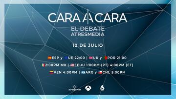 ‘Cara a Cara. Debate’ es el encuentro más decisivo y esperado que, a pocos días de las elecciones generales en España, se celebrará en Atresmedia el próximo lunes 10 de julio.