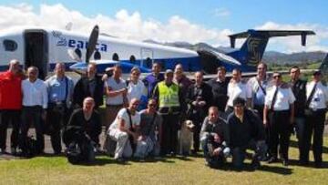 <b>TODA UNA PIÑA. </b>Los ojeadores de los diferentes clubes españoles y extranjeros se desplazan juntos en avioneta por Colombia para ganar tiempo y comodidad.