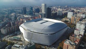 Capacidad en 2030: 78.297. Ronda máxima que puede albergar en el Mundial: Final. Mayor evento acogido: España-Brasil, concierto de Taylor Swift... Propietario: Real Madrid.