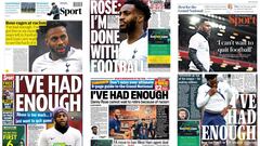 Danny Rose, del Tottenham, ocupa las portadas de todos los diarios deportivos ingleses.