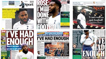 Danny Rose, del Tottenham, ocupa las portadas de todos los diarios deportivos ingleses.