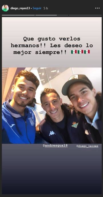 Diego Reyes se toma selfie con Diego Lainez y Andrés Guardado