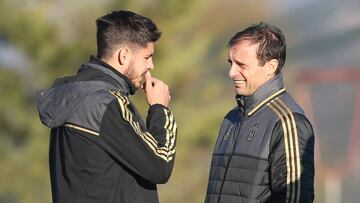 Morata con Allegri.