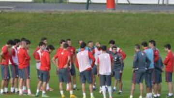 Valverde arengó a los suyos en la sesión de ayer.