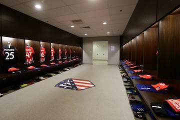 Atlético de Madrid's dressing room in Singapore.