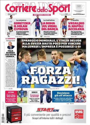 Italia entra en pánico ante la posibilidad de no ir al Mundial