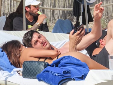 The Real Madrid and Belgium goalkeeper is recharging his batteries on the beaches of the Spanish island Ibiza.