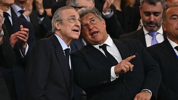 Florentino Pérez y Joan Laporta durante un Clásico.