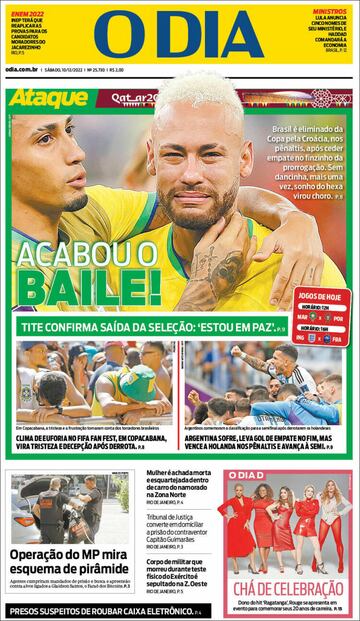 ‘Acabó el baile’, ‘Caos’... las portadas tras el fracaso de Brasil