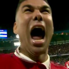 Casemiro como nunca le habías visto: lo que hizo tras su primer gol con el United