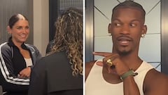 Jimmy Butler amazed standing next to Alex Morgan