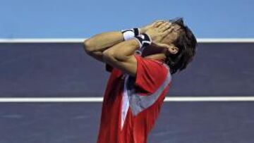 <b>EXULTANTE. </b>David Ferrer se emocionó y se abrazó con Ferrero.