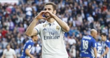 Nacho celebra el 3-0.