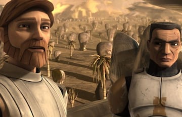 Obi-Wan Kenobi y Cody en Star Wars: The Clone Wars.