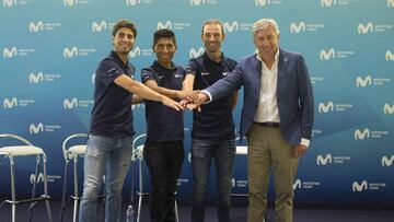 18/06/18 PRESENTACION MOVISTAR TEAM PARA EL TOUR DE FRANCIA 2018
 MIKEL LANDA NAIRO QUINTANA ALEJANDRO VALVERDE
 EUSEBIO UNZUE
 