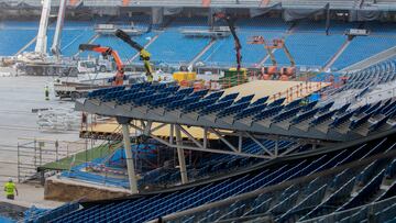 Las obras de reforma del Santiago Bernabéu siguen su curso y en este verano, se prevé que den un acelerón para intentar llegar a tiempo con todo listo.