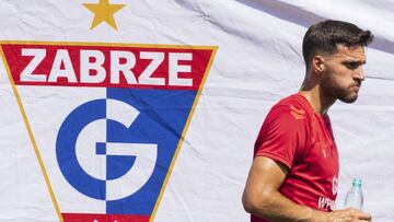 Jes&uacute;s Jim&eacute;nez, durante un entrenamiento del G&oacute;rnik Zabrze.