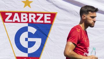 Jes&uacute;s Jim&eacute;nez, durante un entrenamiento del G&oacute;rnik Zabrze.