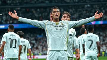 1-0. Jude Bellingam celebra el primer tanto.