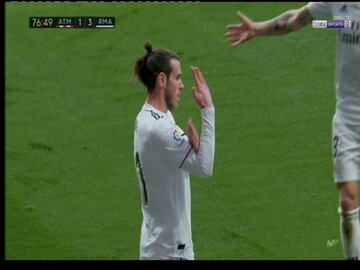 El jugador galés celebró el 1-3 del Real Madrid al Atlético de Madrid con lo que parece un feo gesto tras marcar a Oblak en el minuto 73.