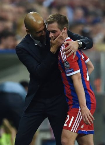 Pep Guardiola y Lahm.