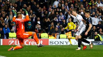 Alphonse Areola y Cristiano Ronaldo.